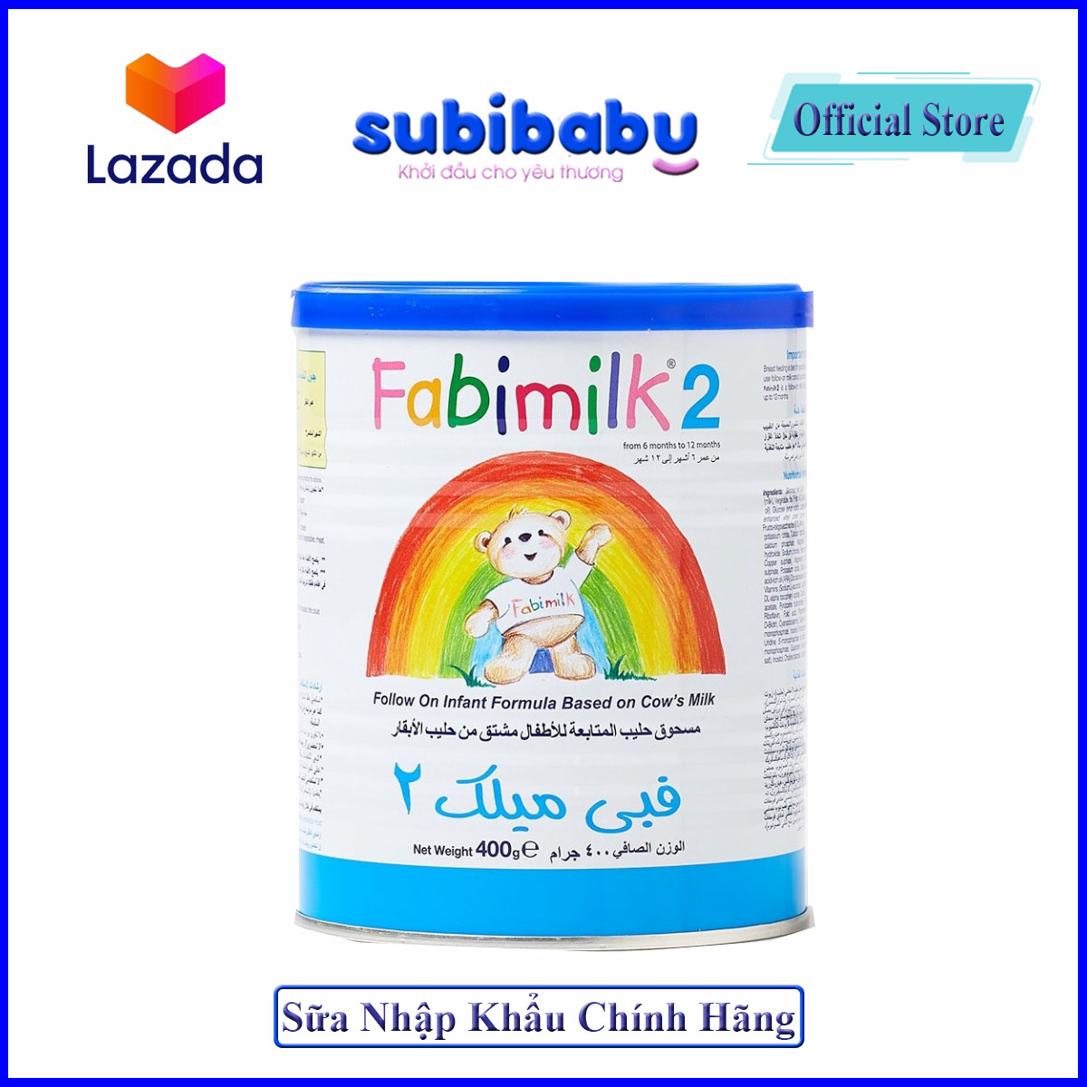 Sữa Fabimilk 400g Số 2 cho trẻ từ 6-12 tháng - Nhập Khẩu Vương Quốc Anh