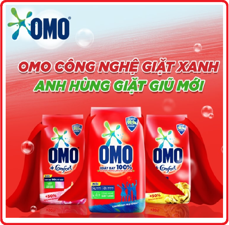 Bột Giặt OMO Tinh Dầu Thơm Gói 350g