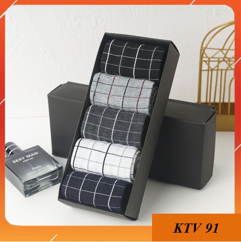 [Tất nam công sở] Hộp 5 đôi tất(vớ) nam cao cổ