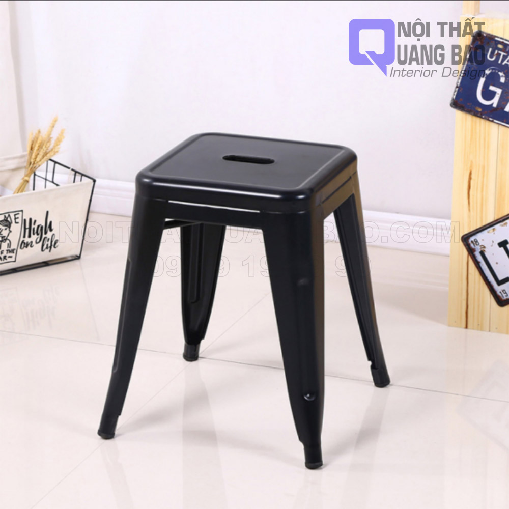 (HCM)Ghế Tolix Sắt Sơn Tỉnh Điện Có Lưng Tựa (QB-GTL04)