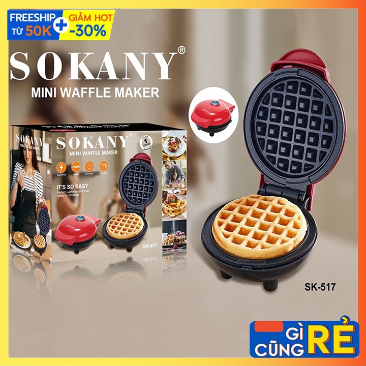 Máy làm bánh tổ ong, bánh quế, waffle Mini Sokany