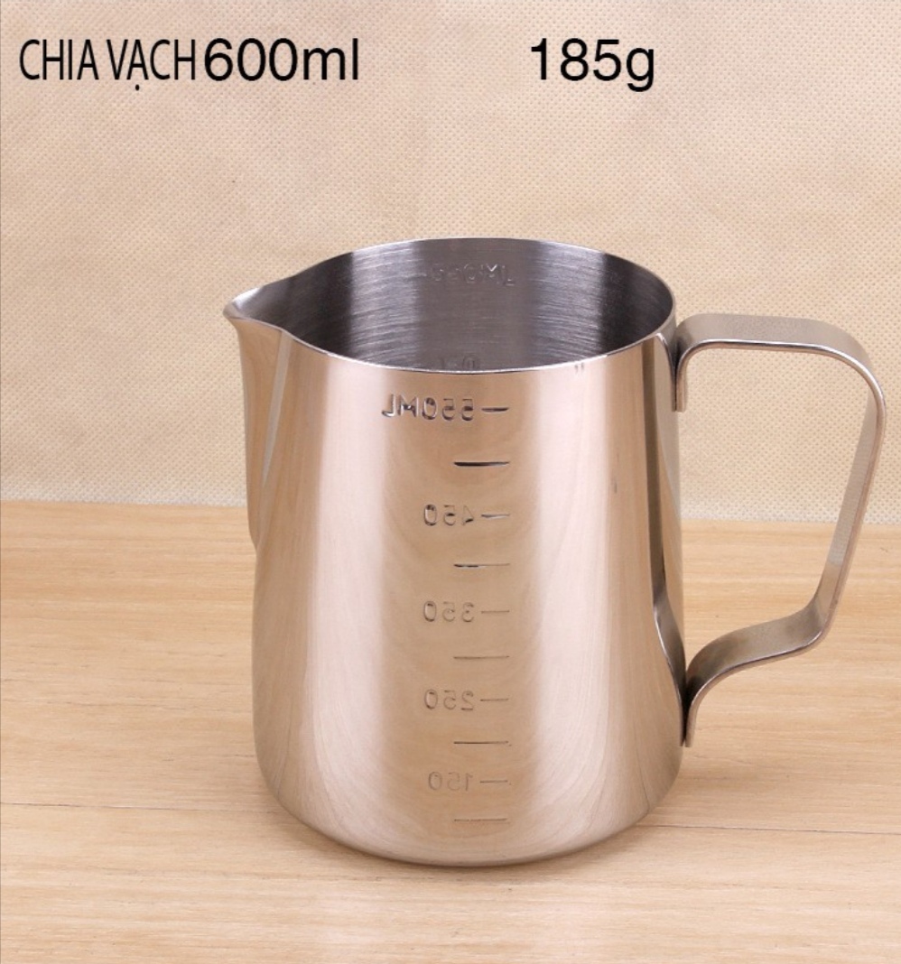 Ca Đánh Sữa INOX  Có Vạch Chia Inox