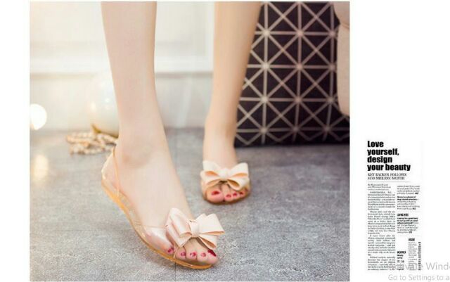 [HCM]Giày nhựa đi mưa nơ xinh (chọn lùi 1 Size)