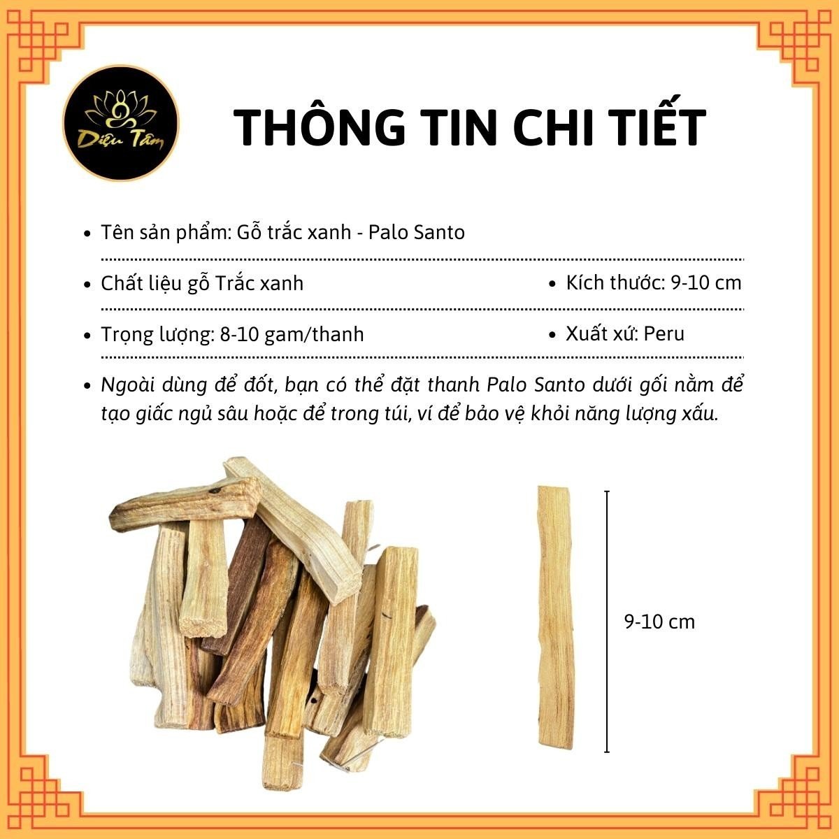 Gỗ Trắc Xanh Palo Santo đốt thơm nhà xô thơm thanh tẩy nhà cửa thảo mộc xông nhà thiền định, đem lại may mắn