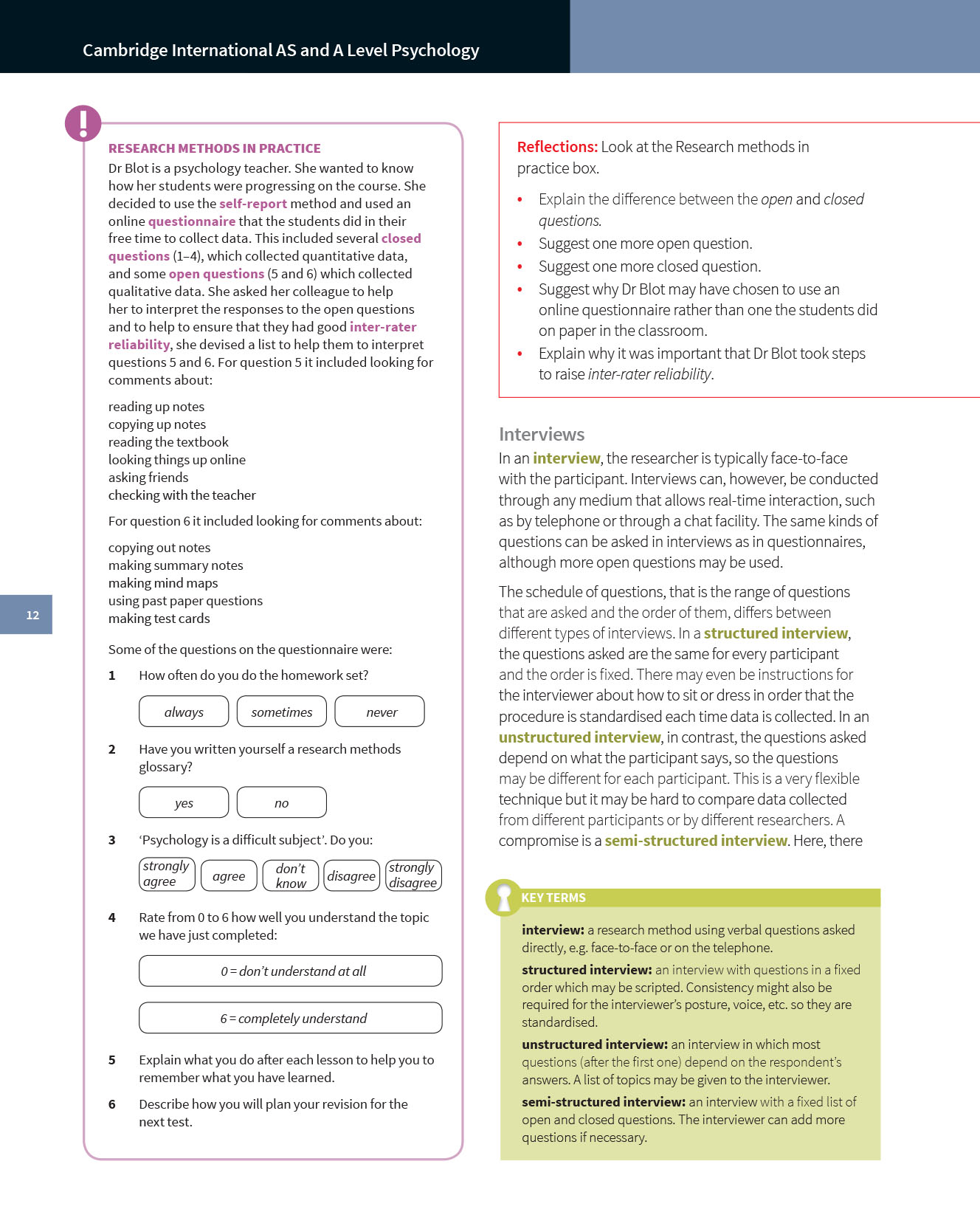 Cambridge International AS and A Level Psychology Coursebook