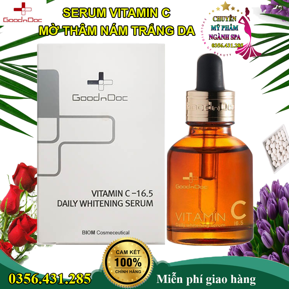 Serum vitamin c mờ thâm nám trắng da goodndoc vitamin c-16.5 daily whitening serum