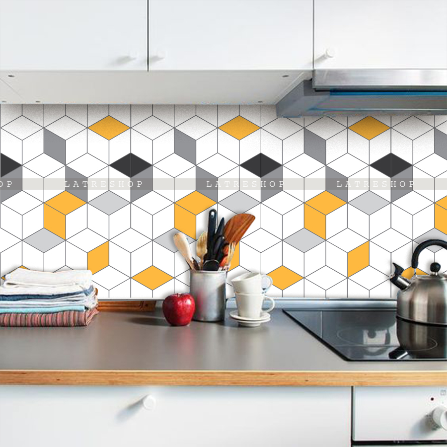 Decal gạch bông Box line - Decal dán tường - Sắc nét bền đẹp