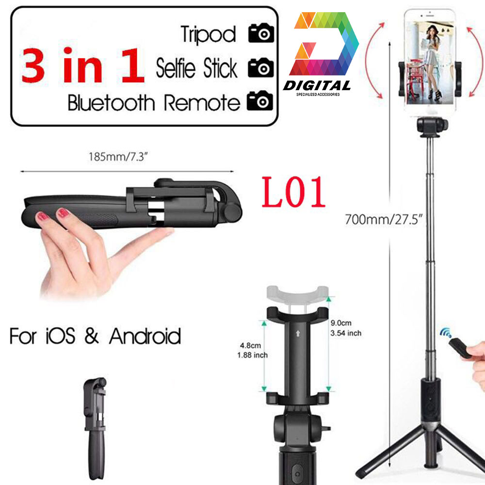 Gậy Tripod 3 Chân Selfie Stick L01 ( Kết Nối Bằng Bluetooth )