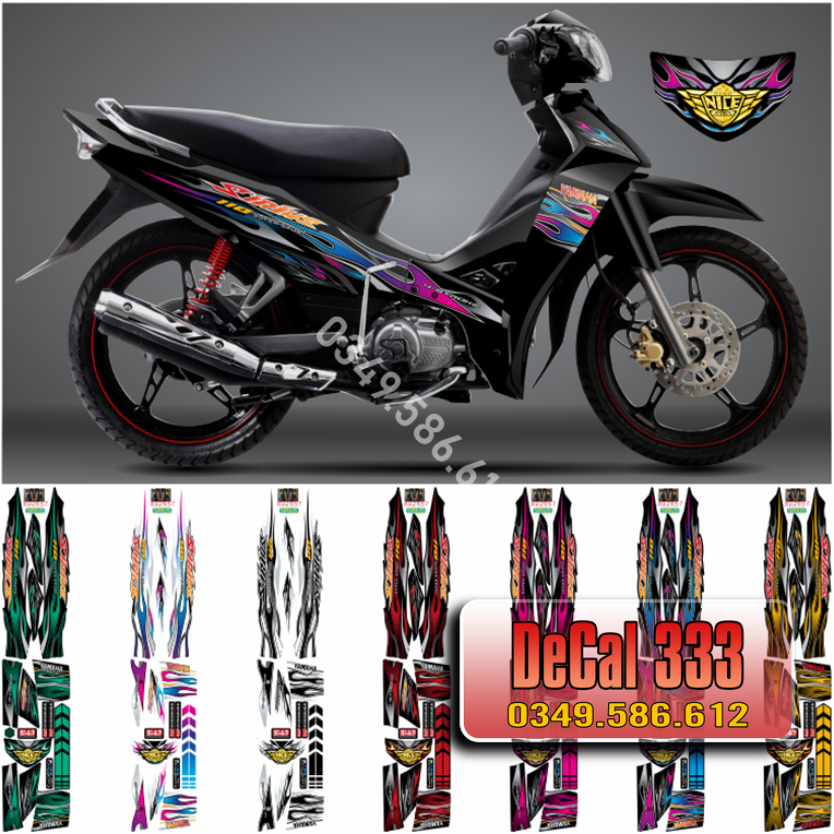 Tem Rời SIRIUS 110cc 50cc RC mẫu LỬA BỐC CHÁY 892657 - NHIỀU LỰA CHỌN MÀU (Sticker sirius)