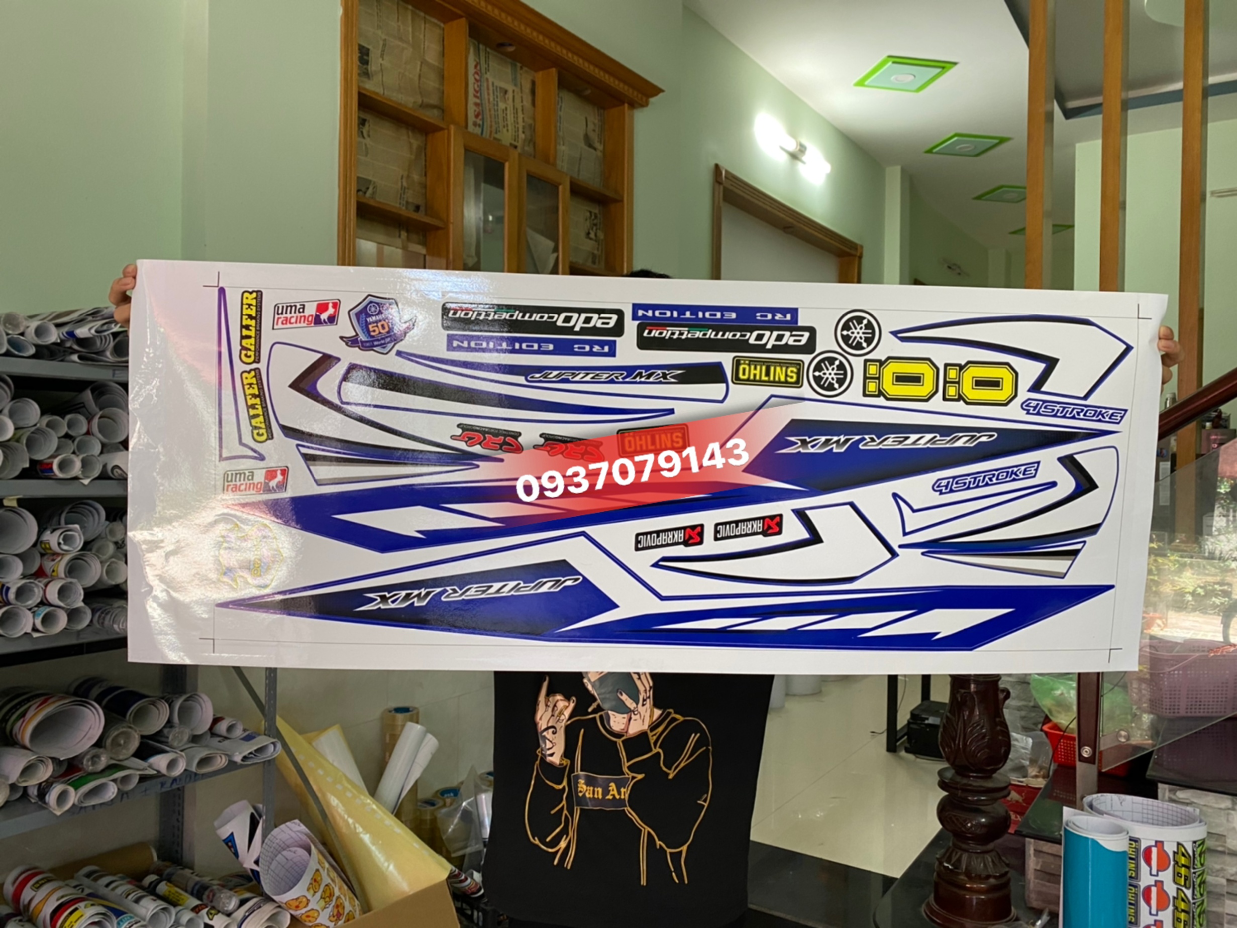Tem rời jupiter mx xanh đen