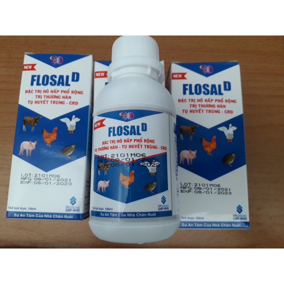 Flosal D 100ml. hen khẹc gà đá, chim cảnh