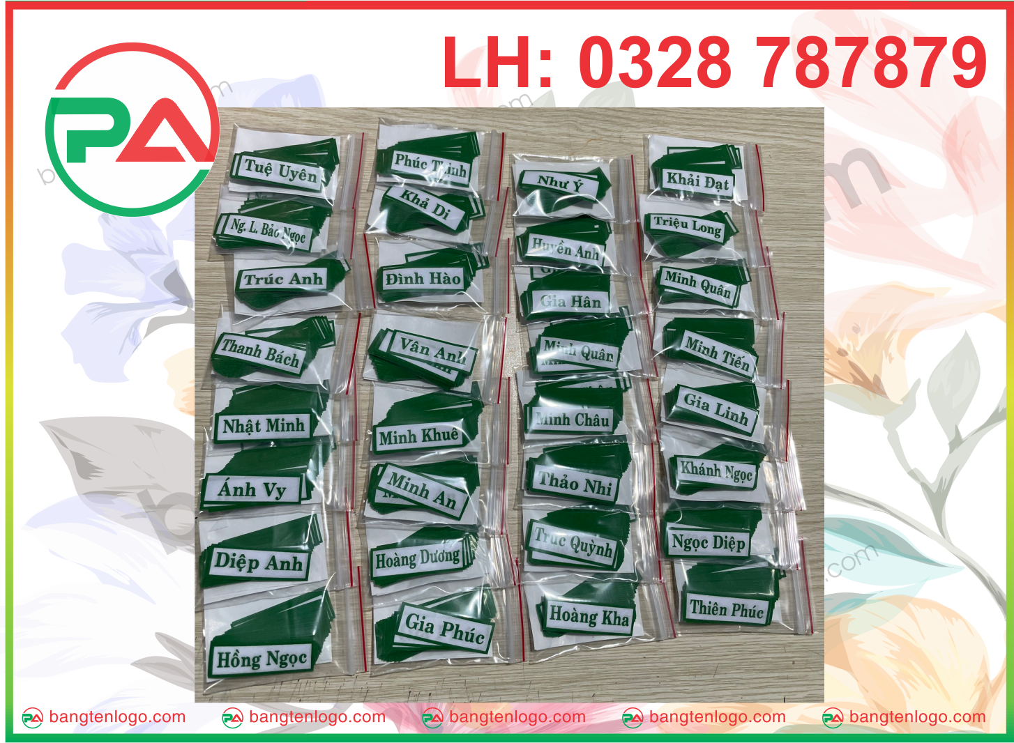 Bảng tên theo yêu cầu