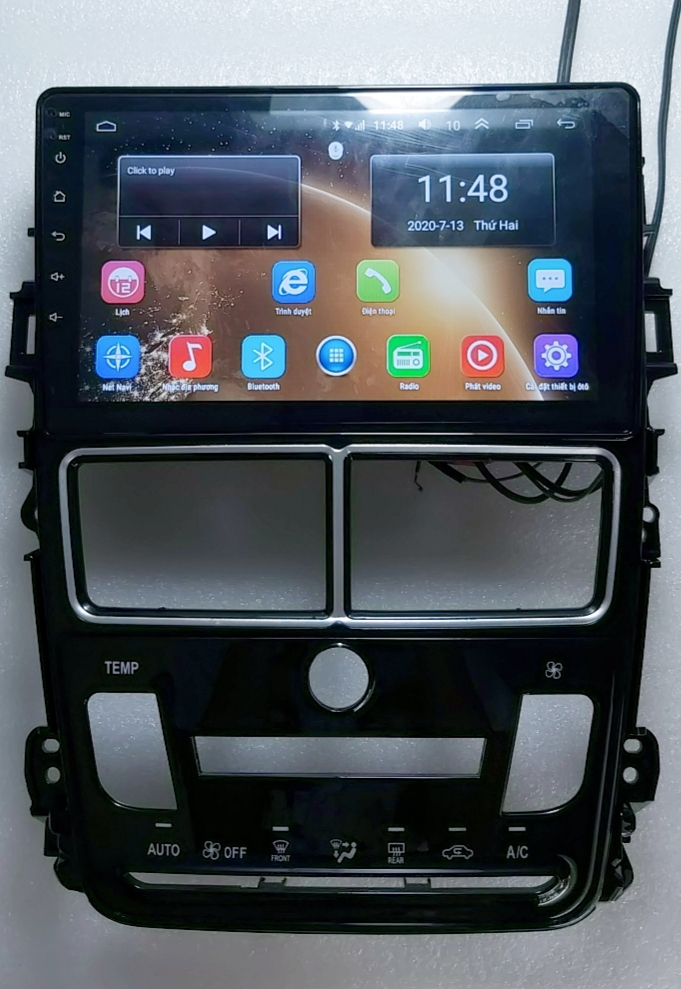 Màn hình Android Vios 2019 điều hòa tự động Ram 2GB Sim 4G