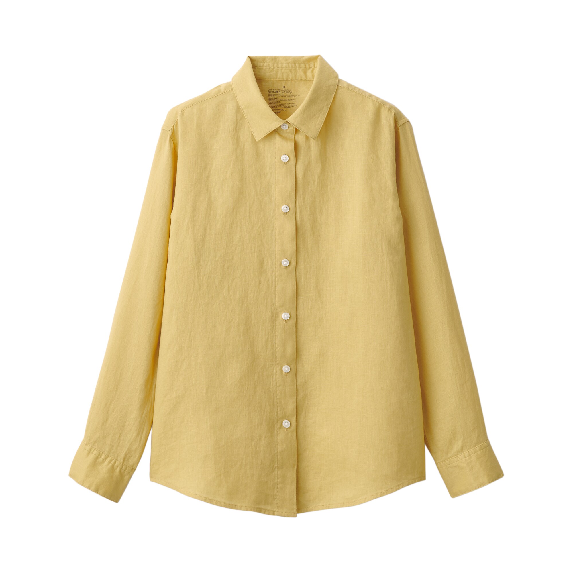 Áo sơ mi nữ vải linen cổ thường tay dài muji