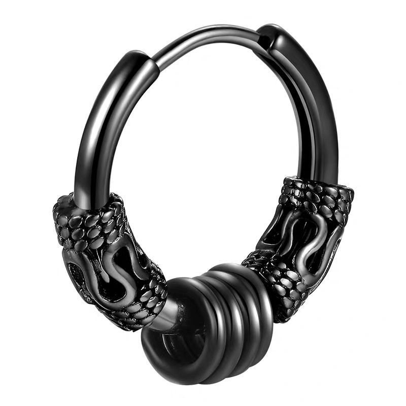 Ear rings male hipster 2 pole quality type clamp, sỏ ear hole (1 pcs)-bim's House