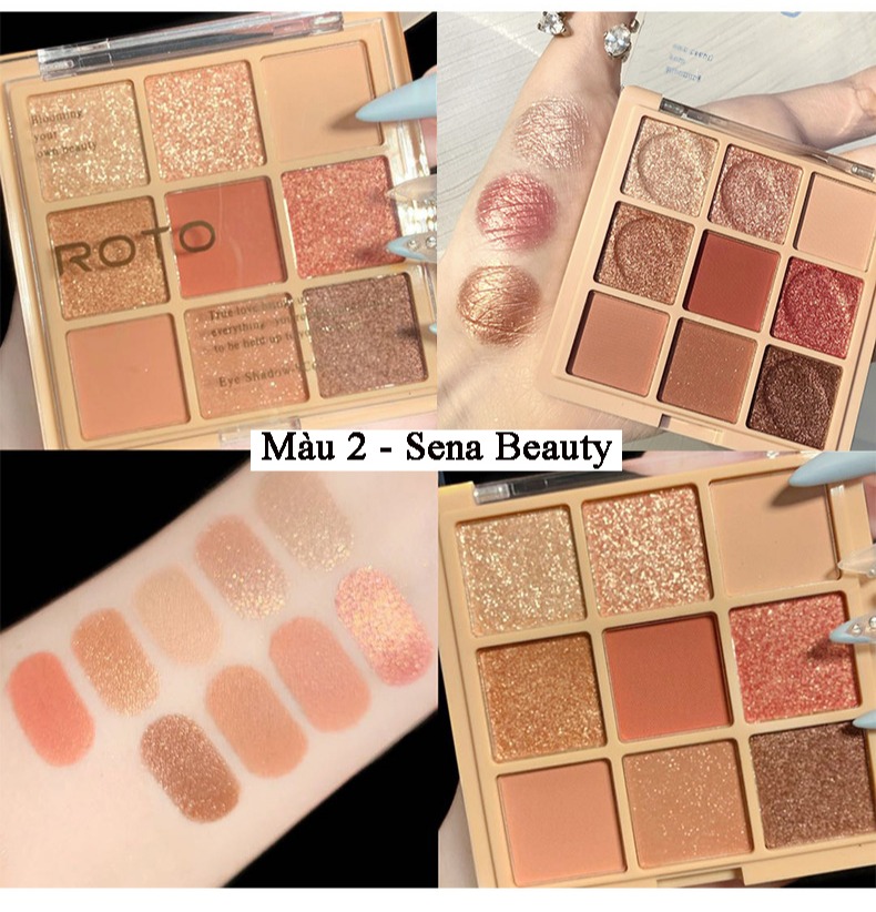 Bảng Phấn Mắt Nhũ Lì 9 Ô Roto Eyeshadow