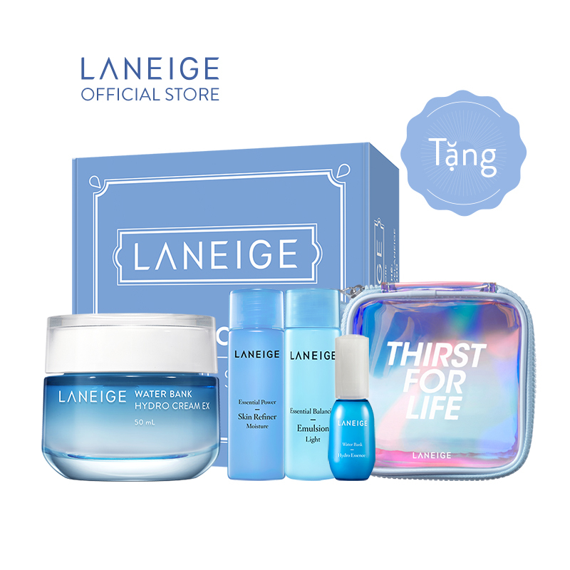 Kem Dưỡng Ẩm Laneige Water Bank Hydro Cream 50ML (Da Dầu + Da Hỗn Hợp) Tặng bộ dưỡng ẩm và dưỡng Trắng Laneige giá rẻ