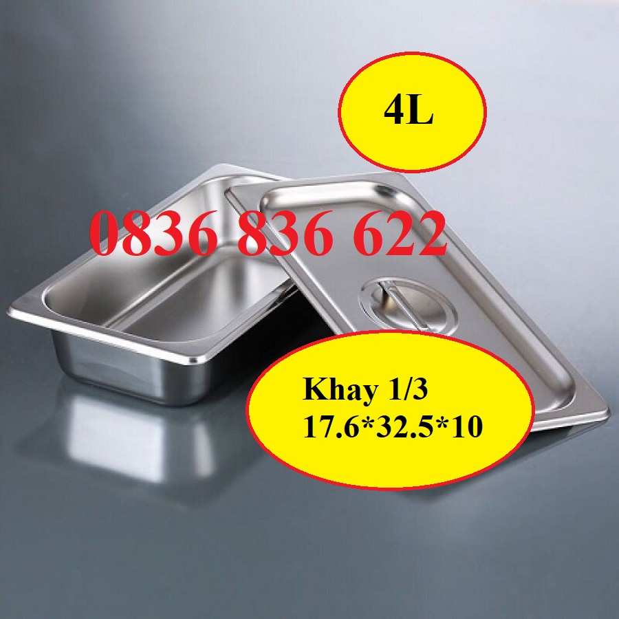 Khay đựng topping inox cao cấp ( Đã bao gồm nắp )