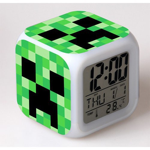 Đồng Hồ Minecraft Báo Thức Creeper tặng kèm pin