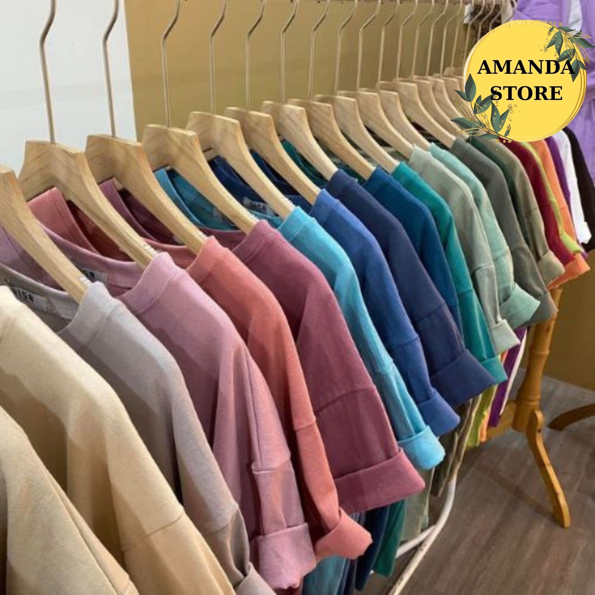 Áo phông trơn cotton khô 3158, phom rộng, tay lỡ Basic