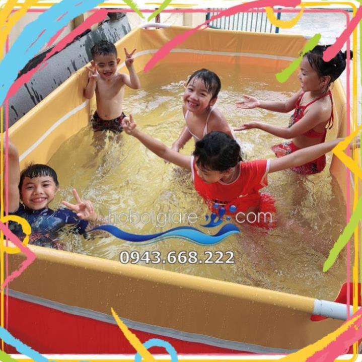 Bể bơi mini cho bé, bể bơi khung kim loại, bể bơi lắp ghép, bể bơi cho bé kích thước 2.2x4m bạt 0.6mm
