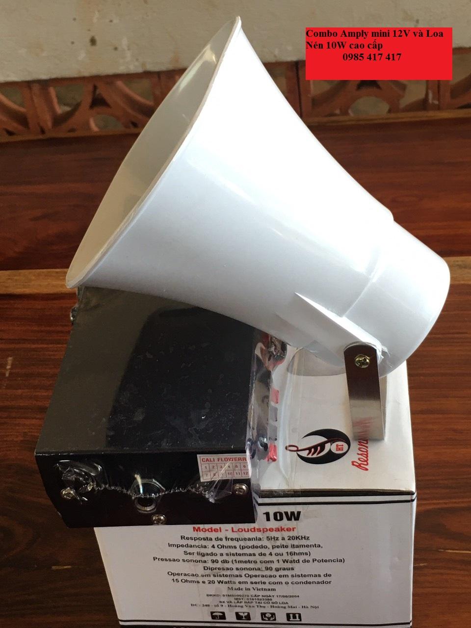 Combo Amply mini 12V và Loa Nén 10W