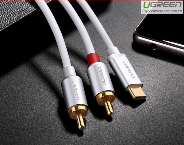 Cáp chuyển đổi USB Type C to RCA dài 2m  Ugreen 30736 cao cấp
