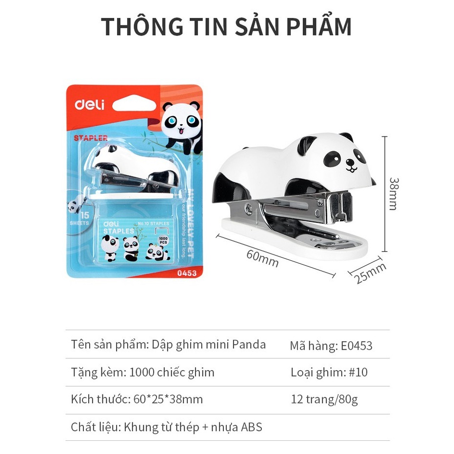 Máy bấm kim số 10 mini deli 0452 / 0453