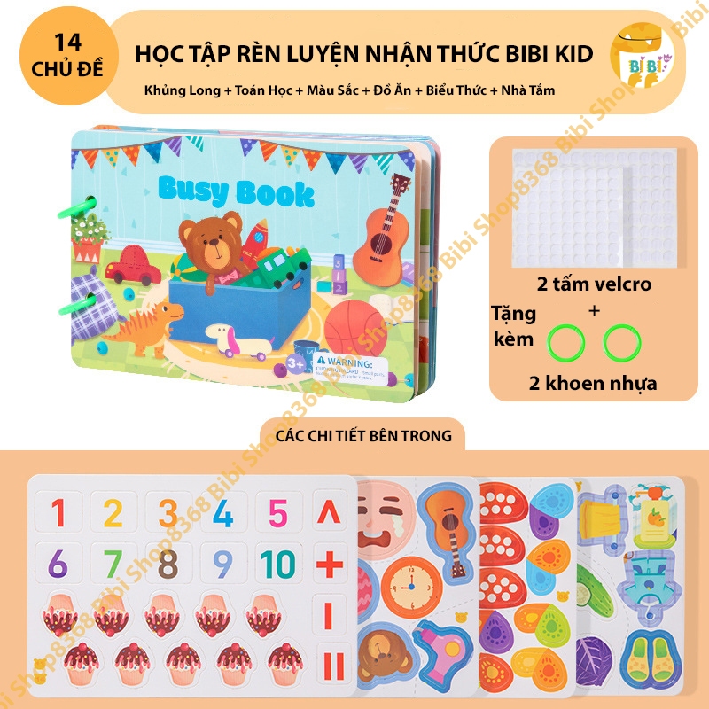 Học liệu bóc dán montessori thông minh busy book 14 chủ đề cho bé, học liệu bóc dán anh ngữ thông minh 18 chủ đề, học liệu bóc dán ô tô 16 chủ đề