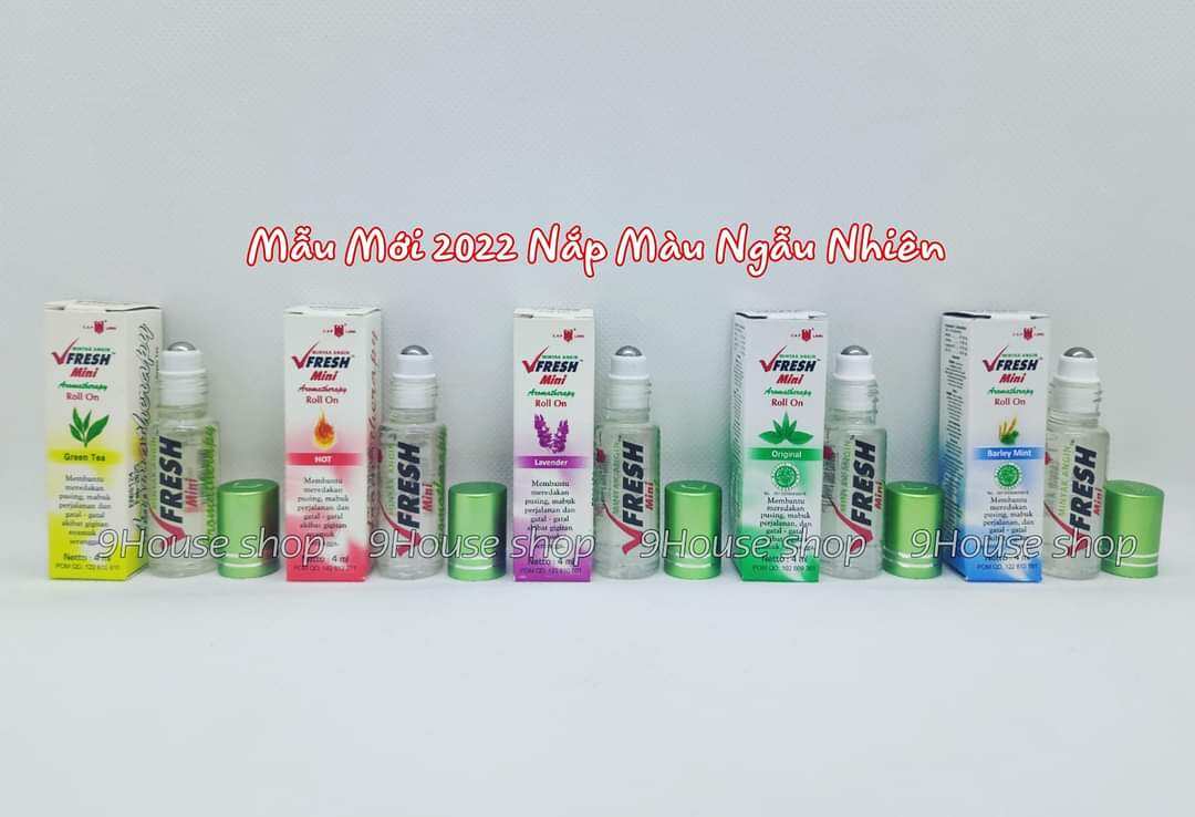 Dầu lăn tinh dầu thảo dược Barley Mint VFRESH 4cc (Bạc Hà v Lúa Mạch)
