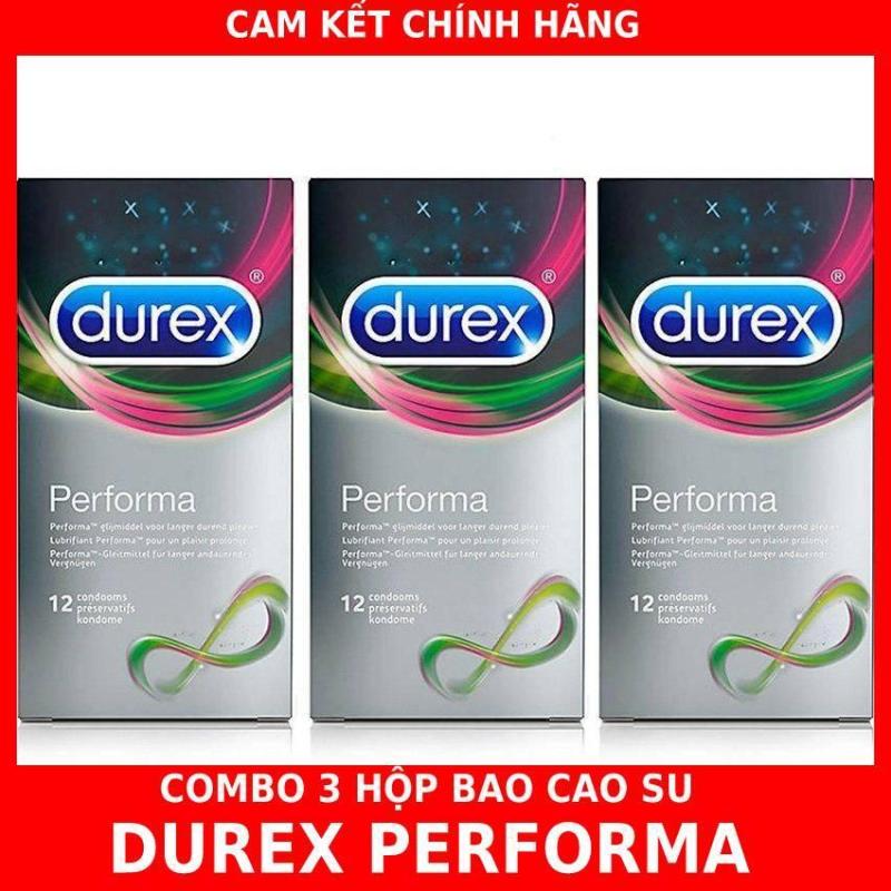(Combo 2 + tặng 1) Bao Cao Su Durex Performa Kéo Dài Quan Hệ 12 Condoms nhập khẩu