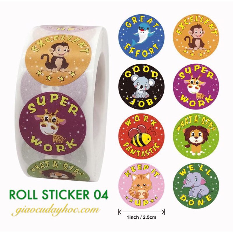 STICKER CUỘN HƠN 500 STICKER