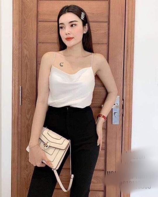 ÁO KIỂU 2 DÂY CỔ ĐỖ ĐẸP XUẤT SẮC