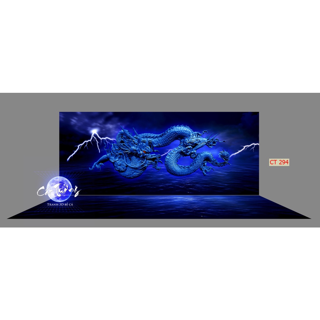 Tranh 3d dán bể cá thủy sinh, bể cá rồng