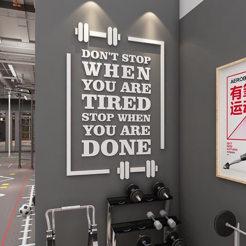 Tranh dán tường mica khung chữ động lực trang trí phòng khách, phòng học, phòng tập gym, yoga, quán cafe, trà sữa