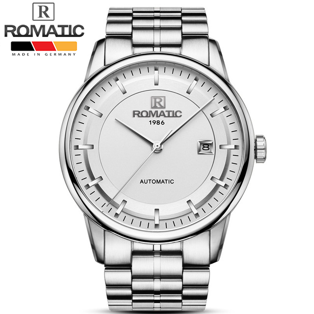 Đồng hồ Nam ROMATIC 1986 Máy GERMANY, Khóa Bướm Cao Cấp, Dây Thép Đúc Đặc Không Gỉ