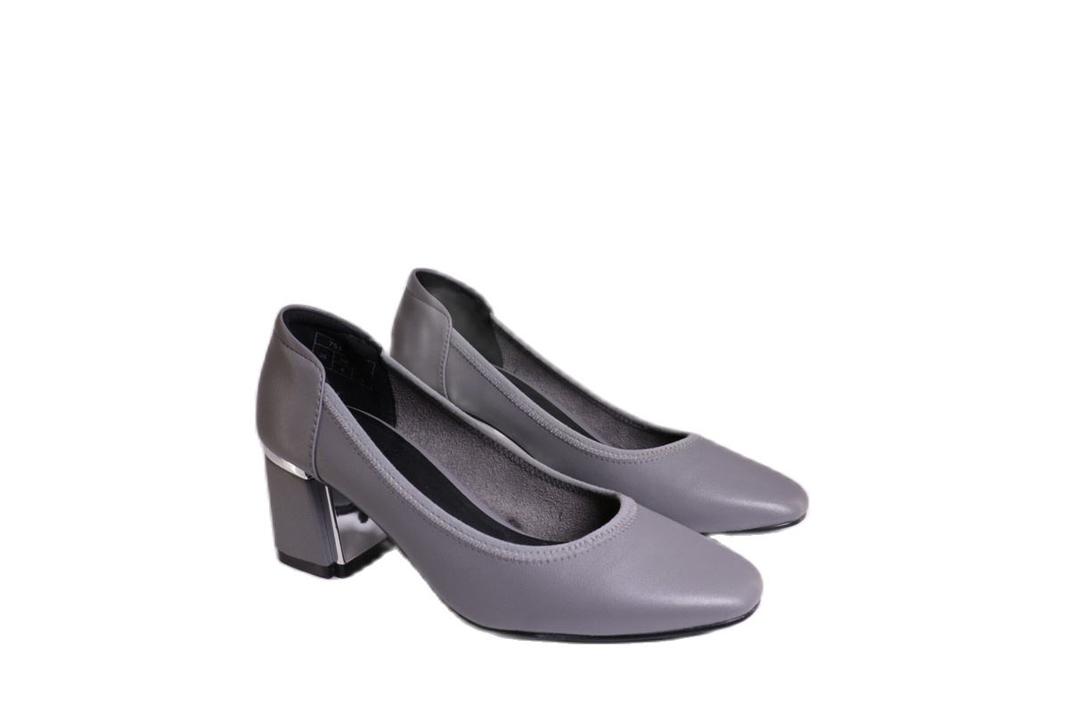 Giày Gót Vuông Công Sở Nữ 6Cm Màu Xám Bata 751-2117