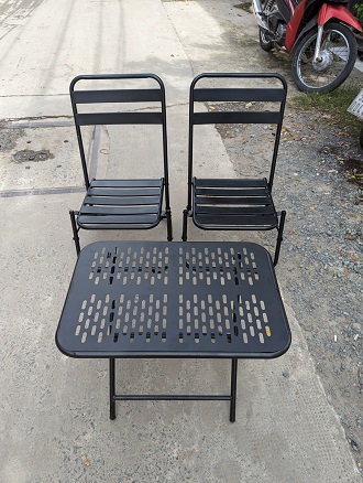 Full Iron Folding Chair - All Colors (Combo of 2 Chairs + 1 Cnc Table)