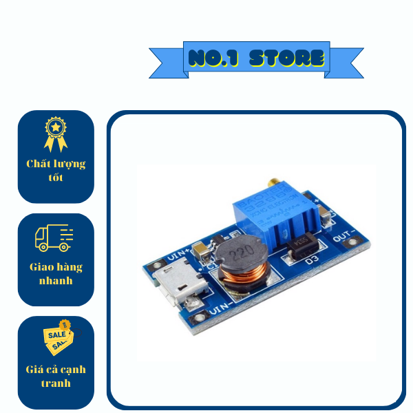 Mạch tăng áp HT016/MT3608 2-24V lên 5-28V BOOST DC-DC Mini