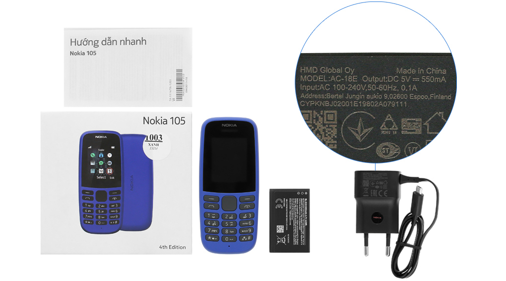ĐIỆN THOẠI NOKIA 105- SINGLE- 1 sim- NOKIA