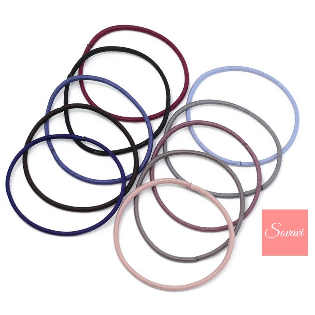 Dây buộc tóc T001 - (size 4,5cm-túi 50 dây) - Phụ kiện tóc Hàn Quốc cao cấp  Sovavi