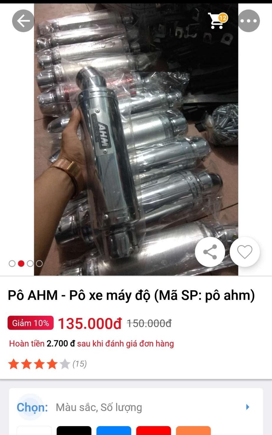 pô xe máy ahm chưa có cổ
