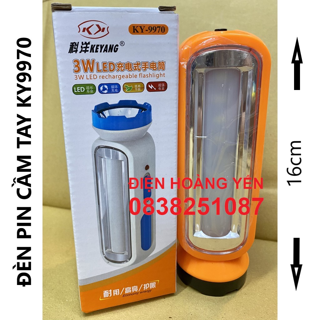 [HCM]ĐÈN PIN CẦM TAY LED SẠC 2 TRONG 1
