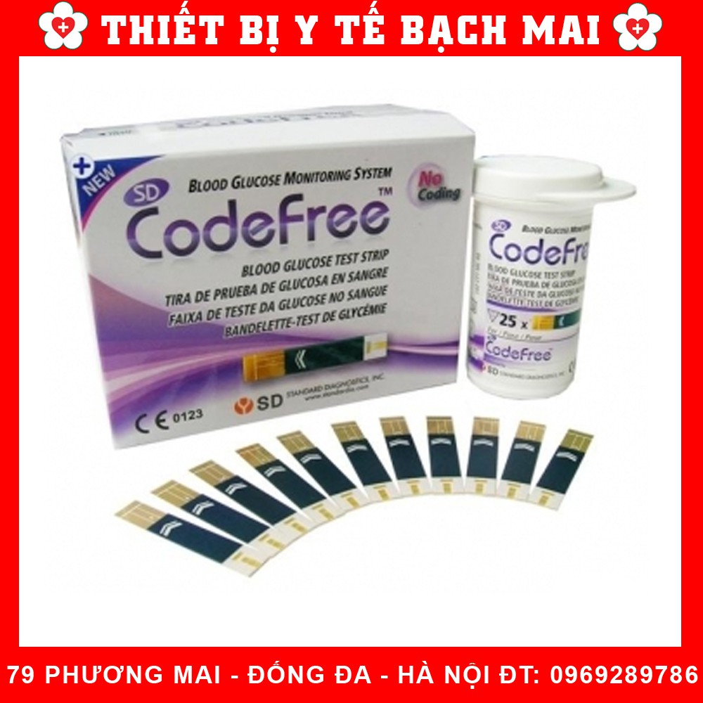 Que Thử Đường Huyết SD CodeFree [Hộp 50,25 Que] - LỌ 25 QUE