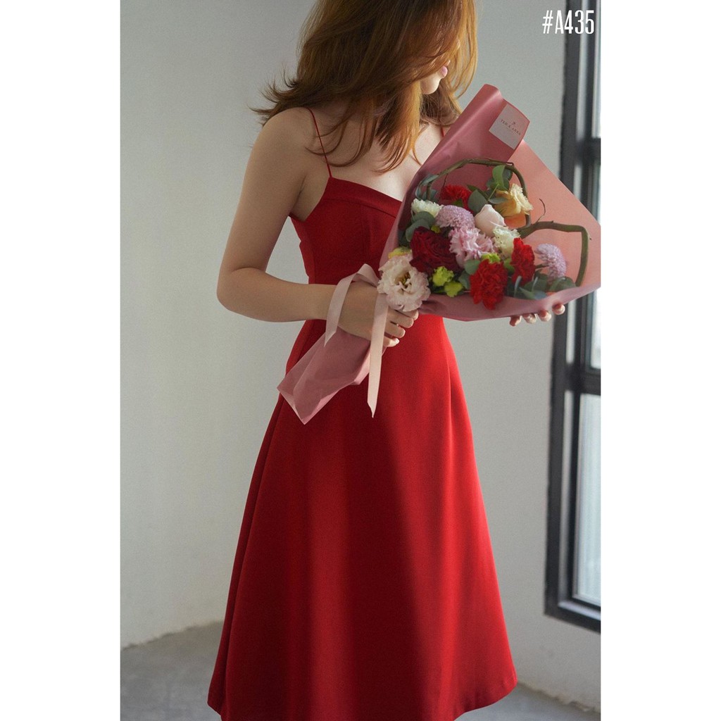 [HCM]Đầm đỏ hai dây quyến rũ kiêu sa