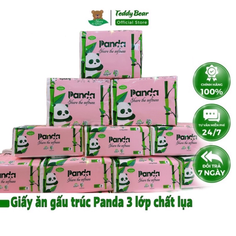 Giấy ăn Gấu Trúc Panda 3 lớp Thùng 30 Gói chất lụa mịn