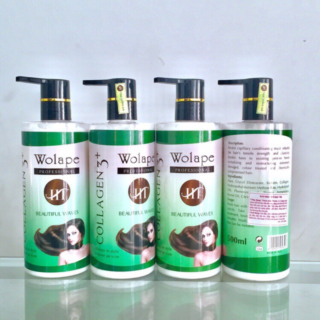 Kem hấp Collagen Wolape HT phủ bóng tóc 500ml