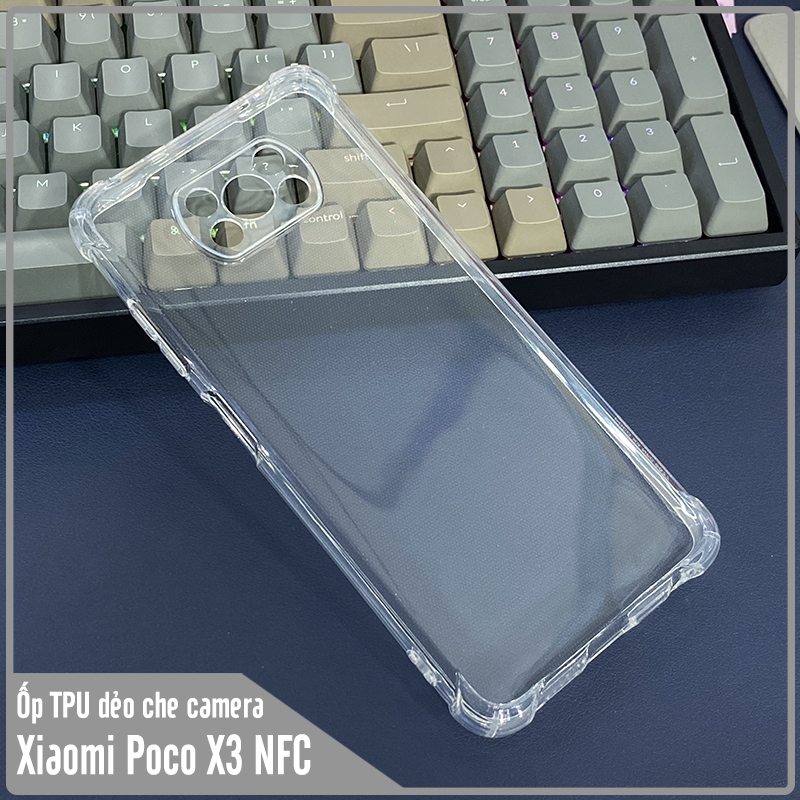 Ốp lưng cho Xiaomi Poco X3 NFC X3 và Poco X3 Pro nhựa dẻo TPU trong che camera