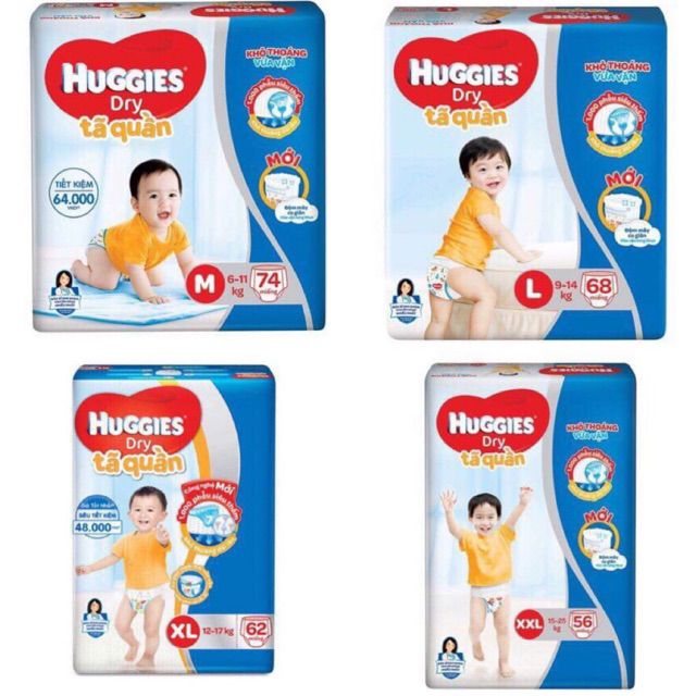 [Date 09/2023] Tã bỉm quần Huggies M 74 miếng, M74