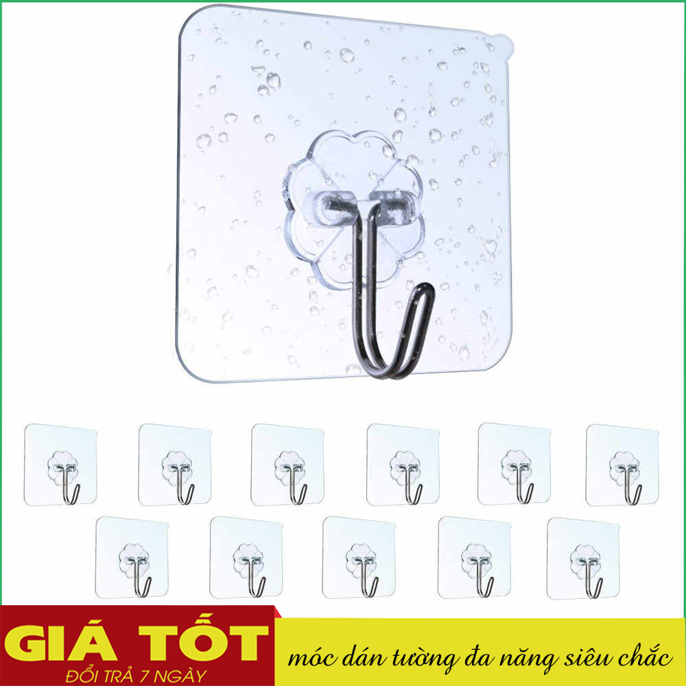 Bộ 10 móc dán tường đa năng siêu chắc